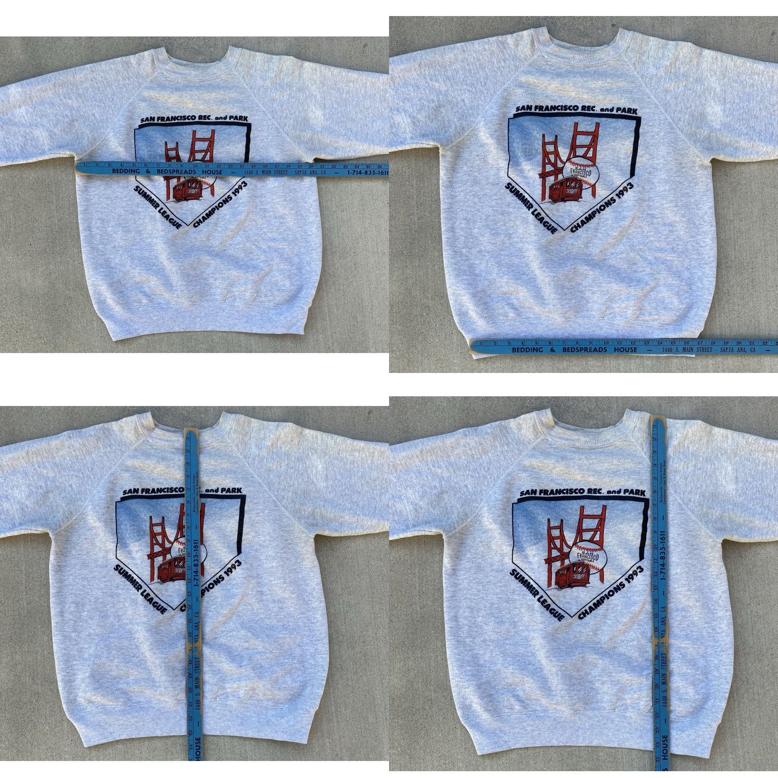 Hanes VINTAGE Hanes Sweatshirt San Francisco Rec. and Park Summer League Champions 1993 Graphic Print Gray L Men Size US L / EU 52-54 / 3 - 11 Thumbnail
