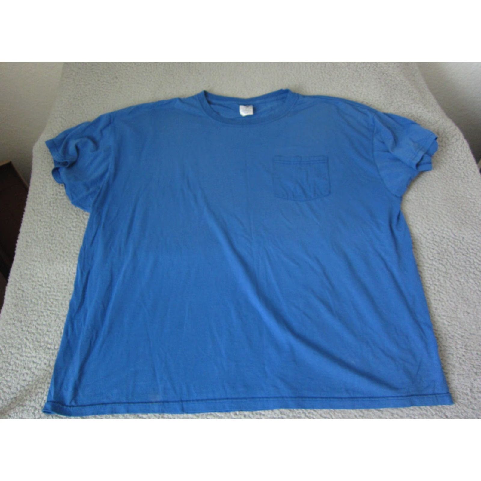 Jerzees VINTAGE Jerzees Shirt Mens 3X Blue T Shirt Casual Blank Tee Crew Neck Short Sleeve Cotton Jersey 70s 80s 90s Classic Men Size US XXL / EU 58 / 5 - 2 Thumbnail