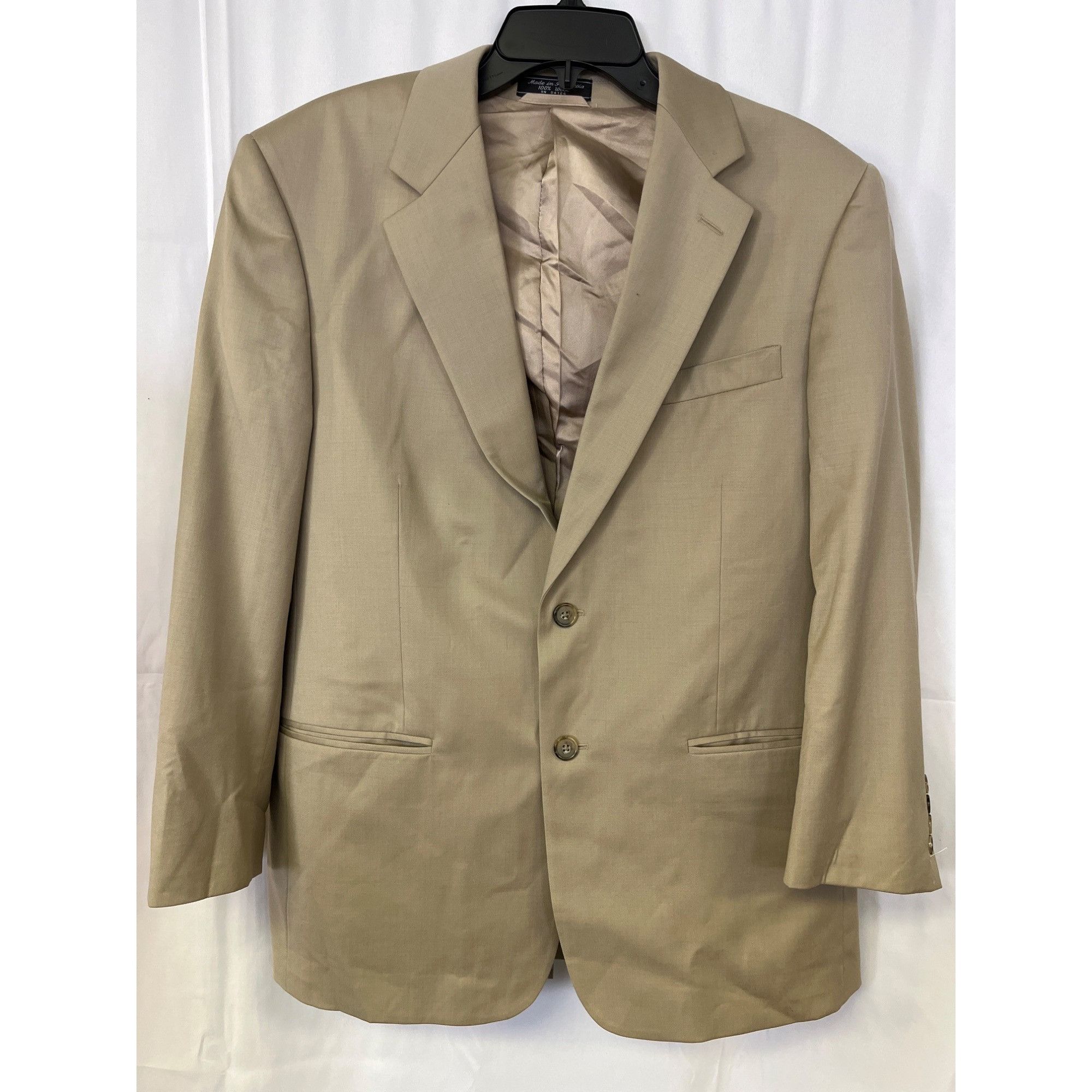 Haspel Haspel Men's Tan 100% Wool Blazer Size 40S SKU 6063 Size 40S - 1 Thumbnail