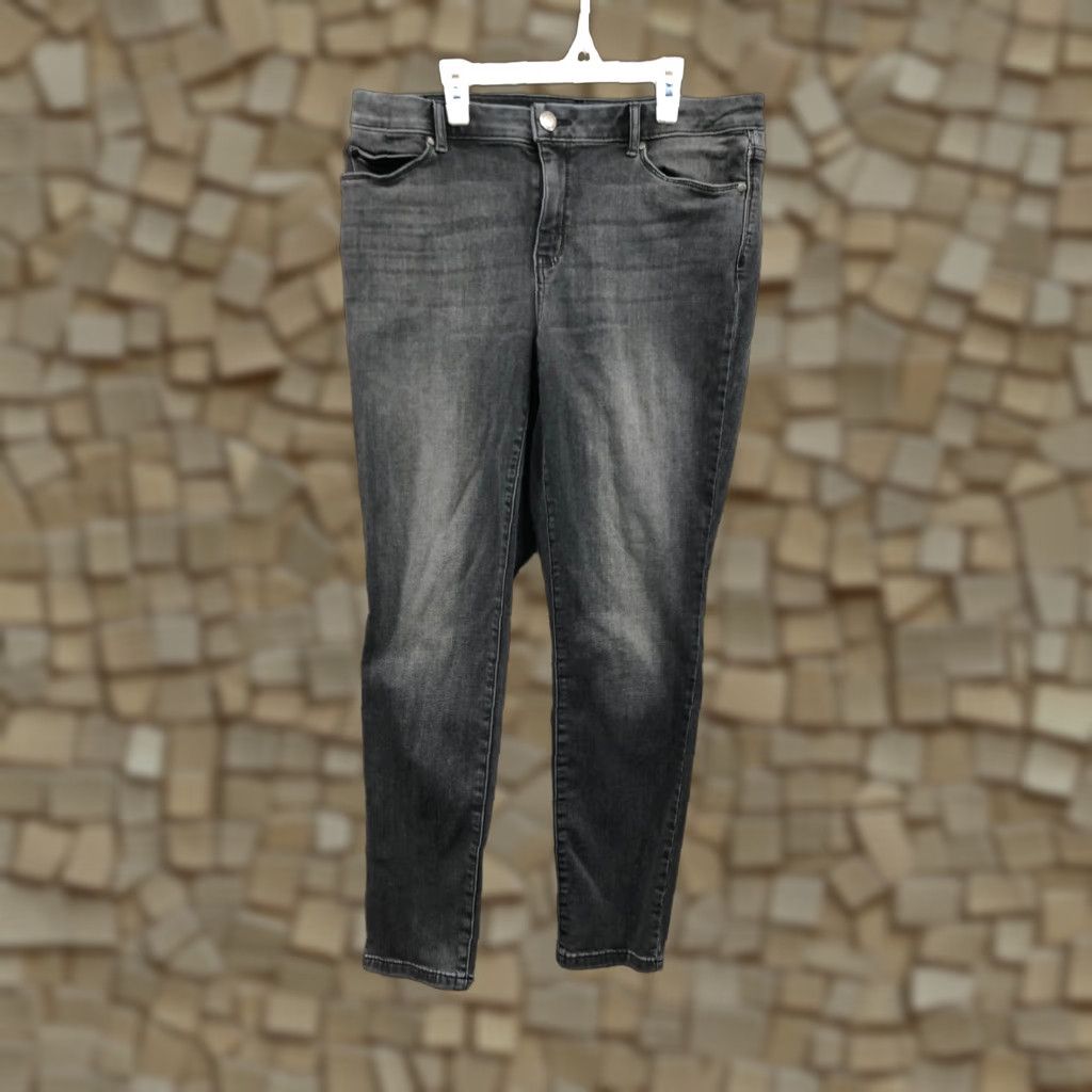 Vintage Vera Wang Jeans Size 14 Womens Mid Rise Dark Wash Gray Denim Skinny Size 36" / US 14 / IT 50 - 1 Thumbnail