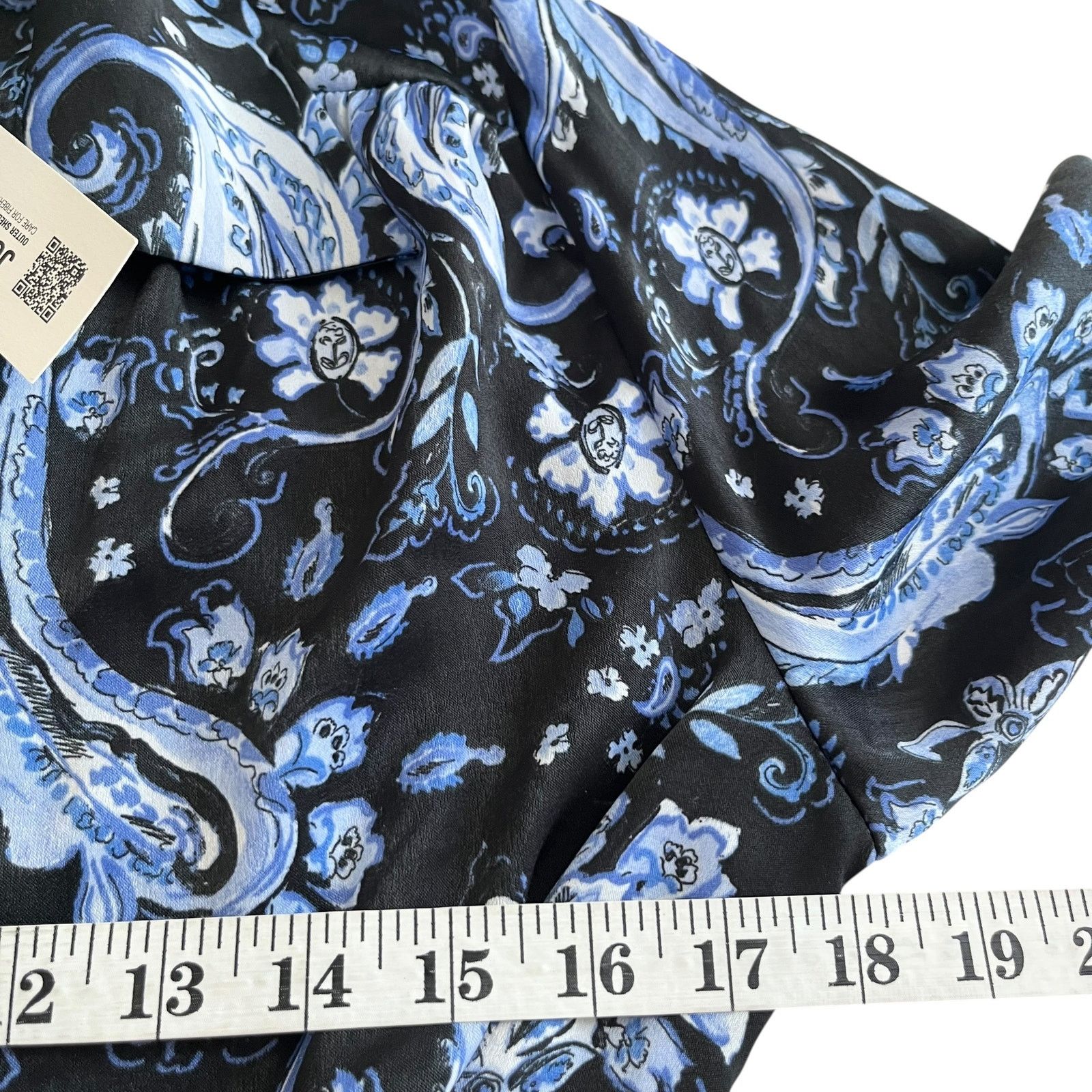 Zara ZARA Blue Black Printed Flounced Shirt Dress M Mini Belted Size M / US 6-8 / IT 42-44 - 9 Thumbnail