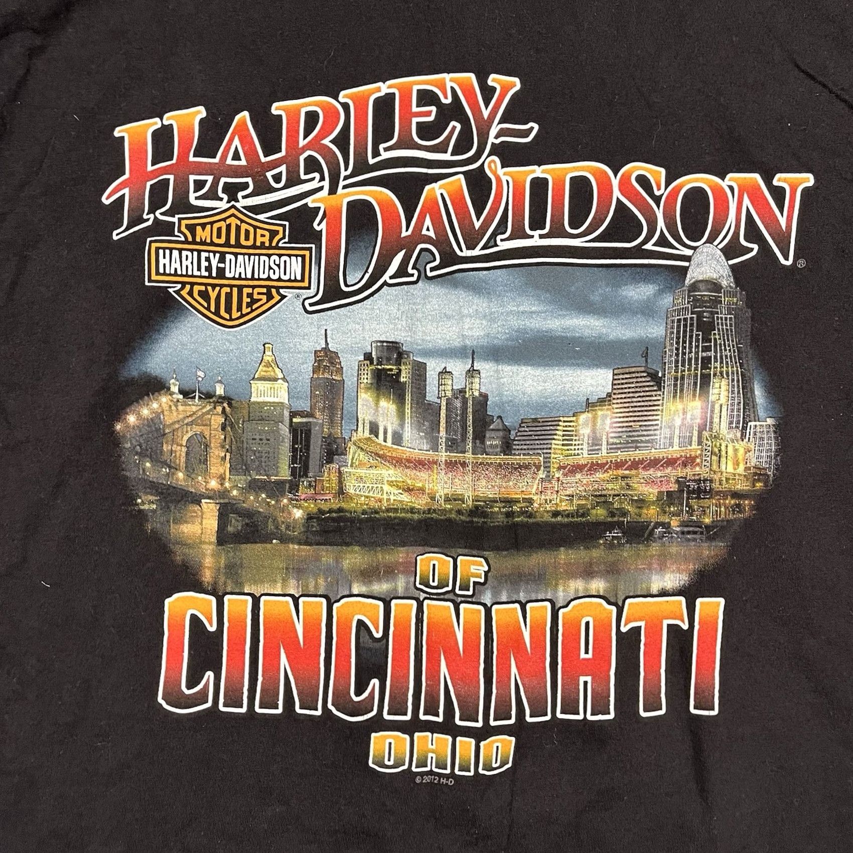 Harley Davidson VINTAGE Harley-Davidson Cincinnati Reds Ohio Bike Graphic Mens T-Shirt 3XL Black Vtg Size US XXL / EU 58 / 5 - 2 Thumbnail