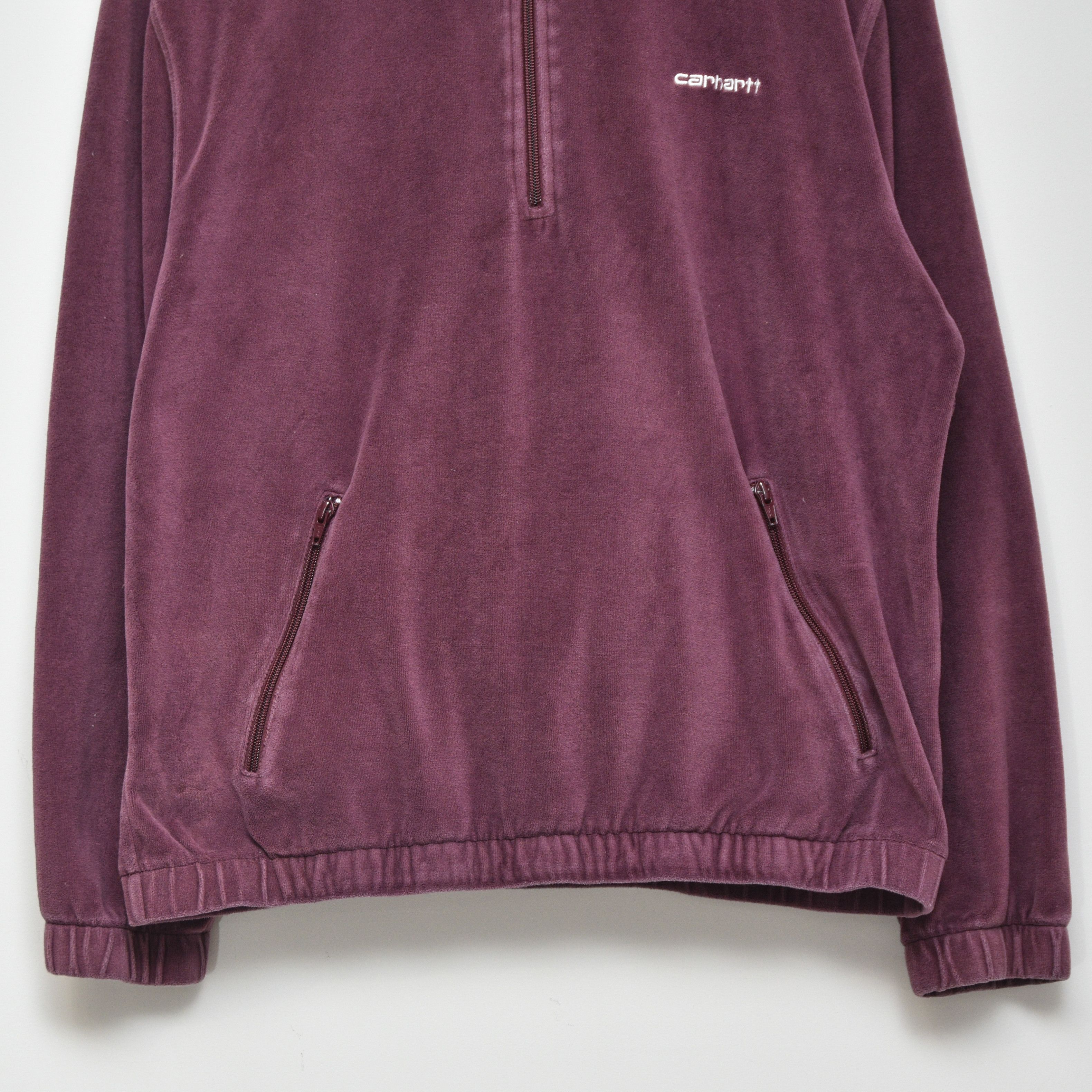 Carhartt Carhartt WIP Tila Pullover 1/4 Zip Velvet Velur Burgundy L Size US L / EU 52-54 / 3 - 4 Thumbnail
