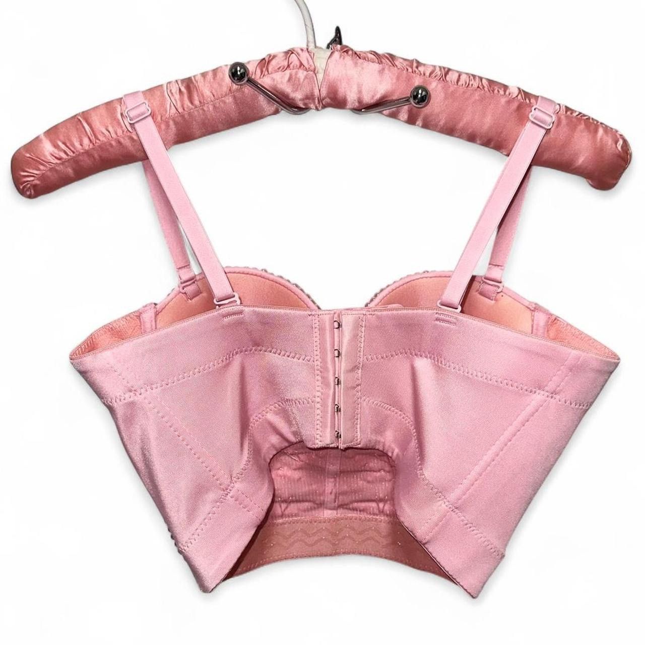 Vintage Pink Pearl beaded corset bustier top 36C Size ONE SIZE - 3 Thumbnail