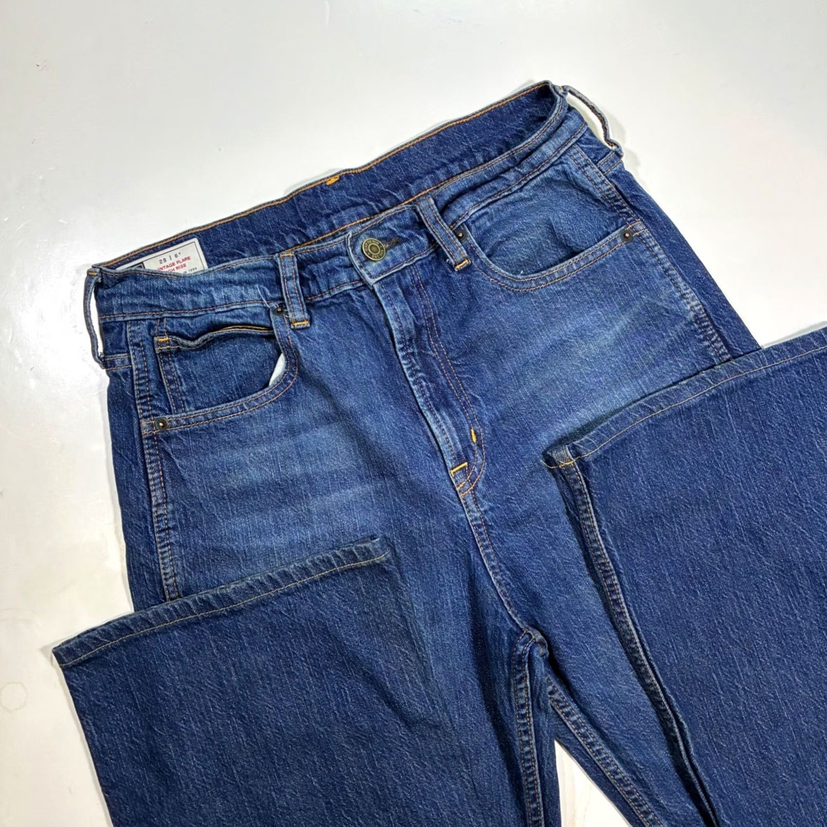 Gap VINTAGE GAP Jeans Woman Flare High Rise Width 28 Blue Denim Pants Distressed Pockets Zipper Button Modern Classics Mens? Size 28" / US 6 / IT 42 - 3 Thumbnail