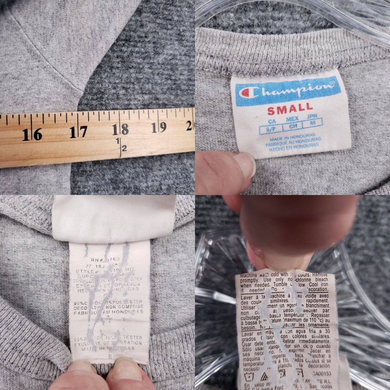 Champion VINTAGE Champion T Shirt Mens S Small Gray Spellout Logo Short Sleeve Pullover 90s Sports USA Size US S / EU 44-46 / 1 - 8 Thumbnail