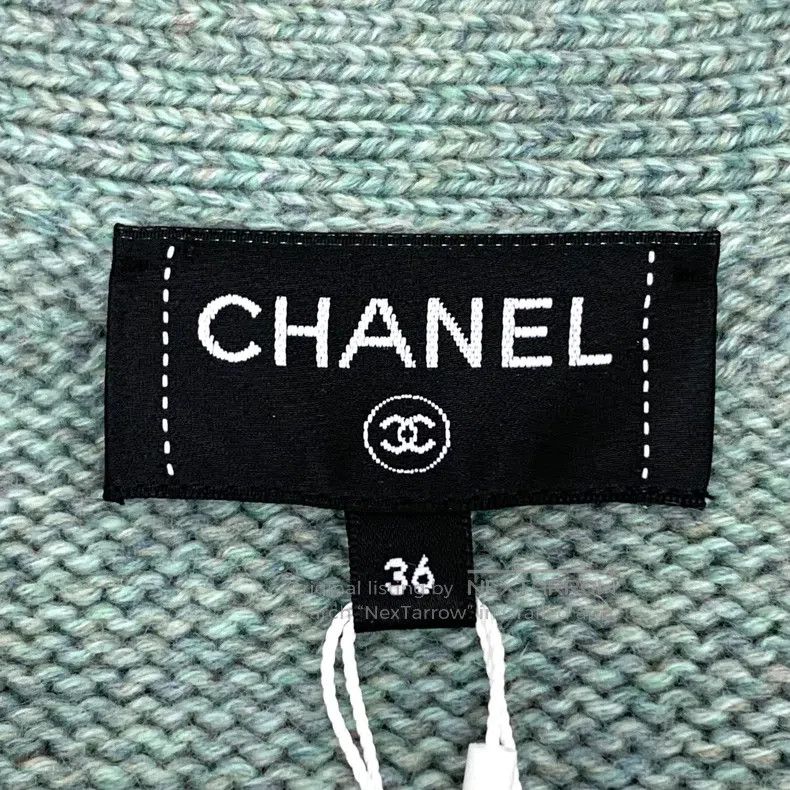 Chanel Chanel 24 colour-blocked striped cashmere V-neck single-br Size XS / US 0-2 / IT 36-38 - 6 Thumbnail