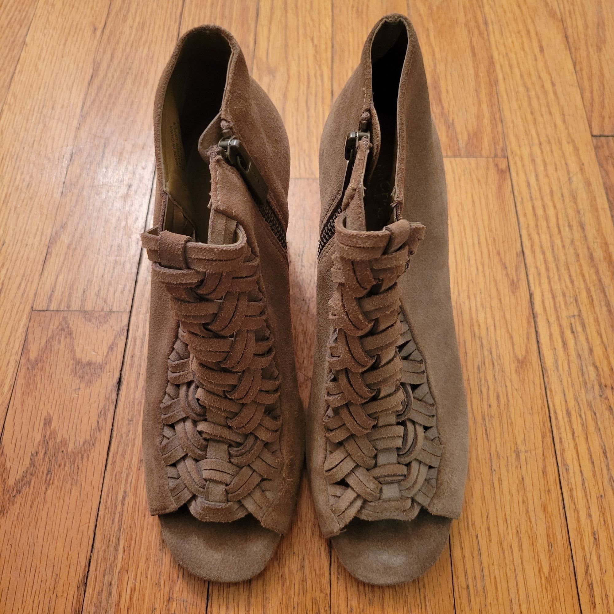 Michael Kors Michael Kors 6M WESTLEY Suede Leather Peep Toe Woven Ankle B Size US 6 / IT 36 - 11 Thumbnail