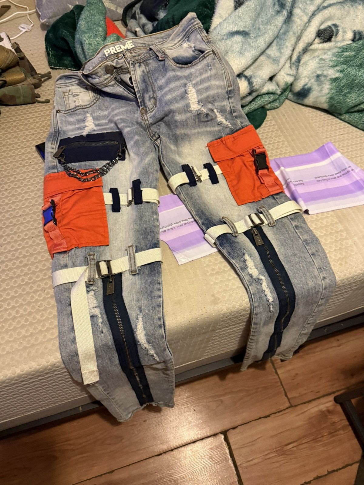 Other Jeans preme denim cargo pants jeans zipper Size US 30 / EU 46 - 1 Thumbnail