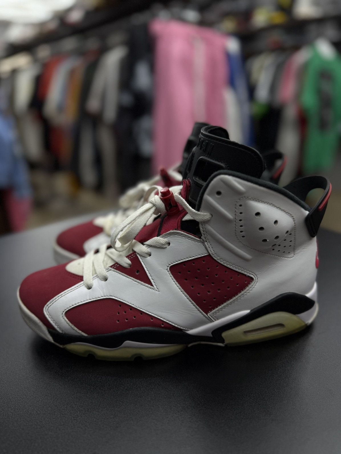 Jordan Brand × Nike Jordan 6 Carmine Size 9.5 Red White Pre Owned 🧼 Size US 9.5 / EU 42-43 - 4 Thumbnail