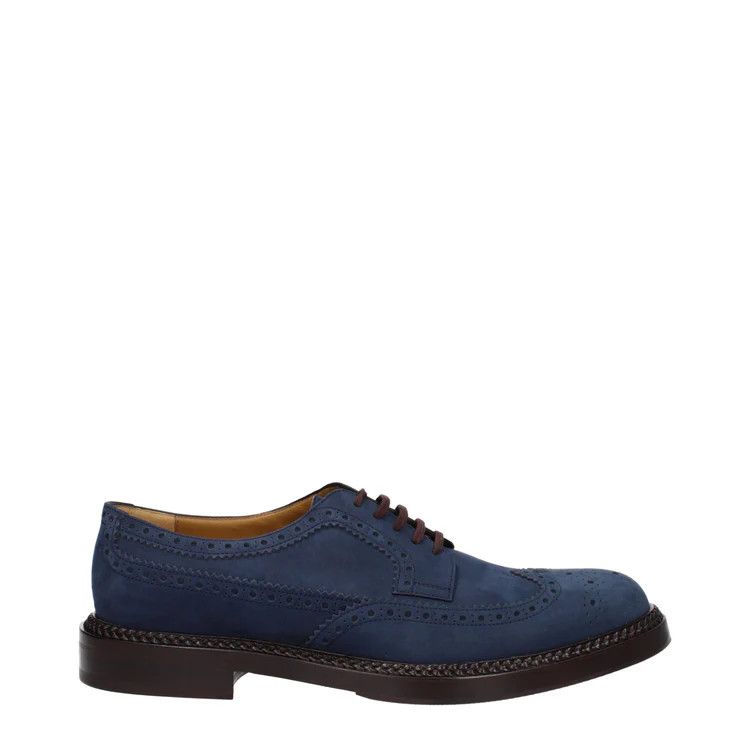 Gucci o1s1wg110125 Lace-Up Shoes with Brogue Details in Blue Size US 14 / EU 47 - 1 Thumbnail