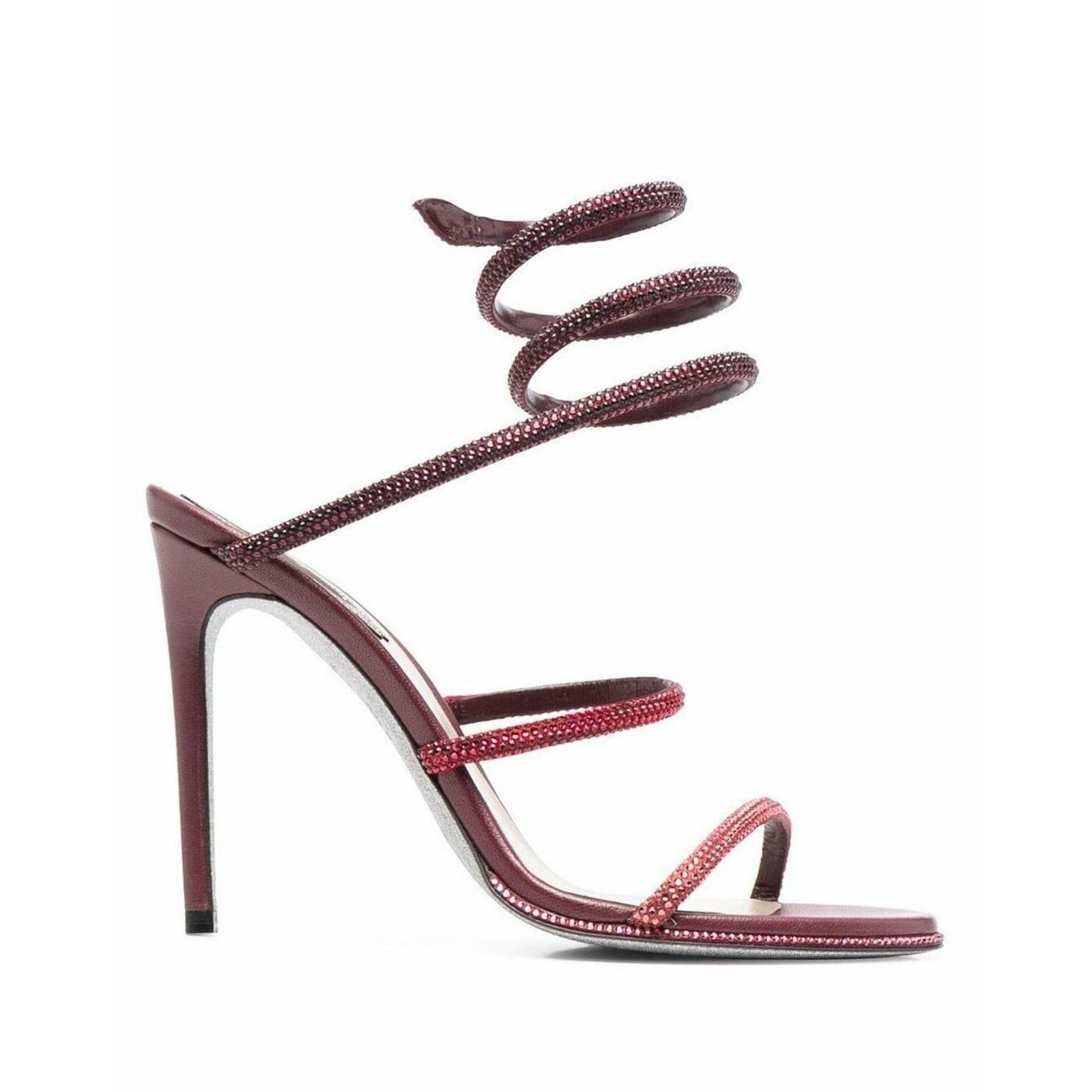 Rene Caovilla Cleo Bordeaux Strappy Ankle Wrap Sandal Heel Pump 36.5 Size US 6.5 / IT 36.5 - 1 Thumbnail