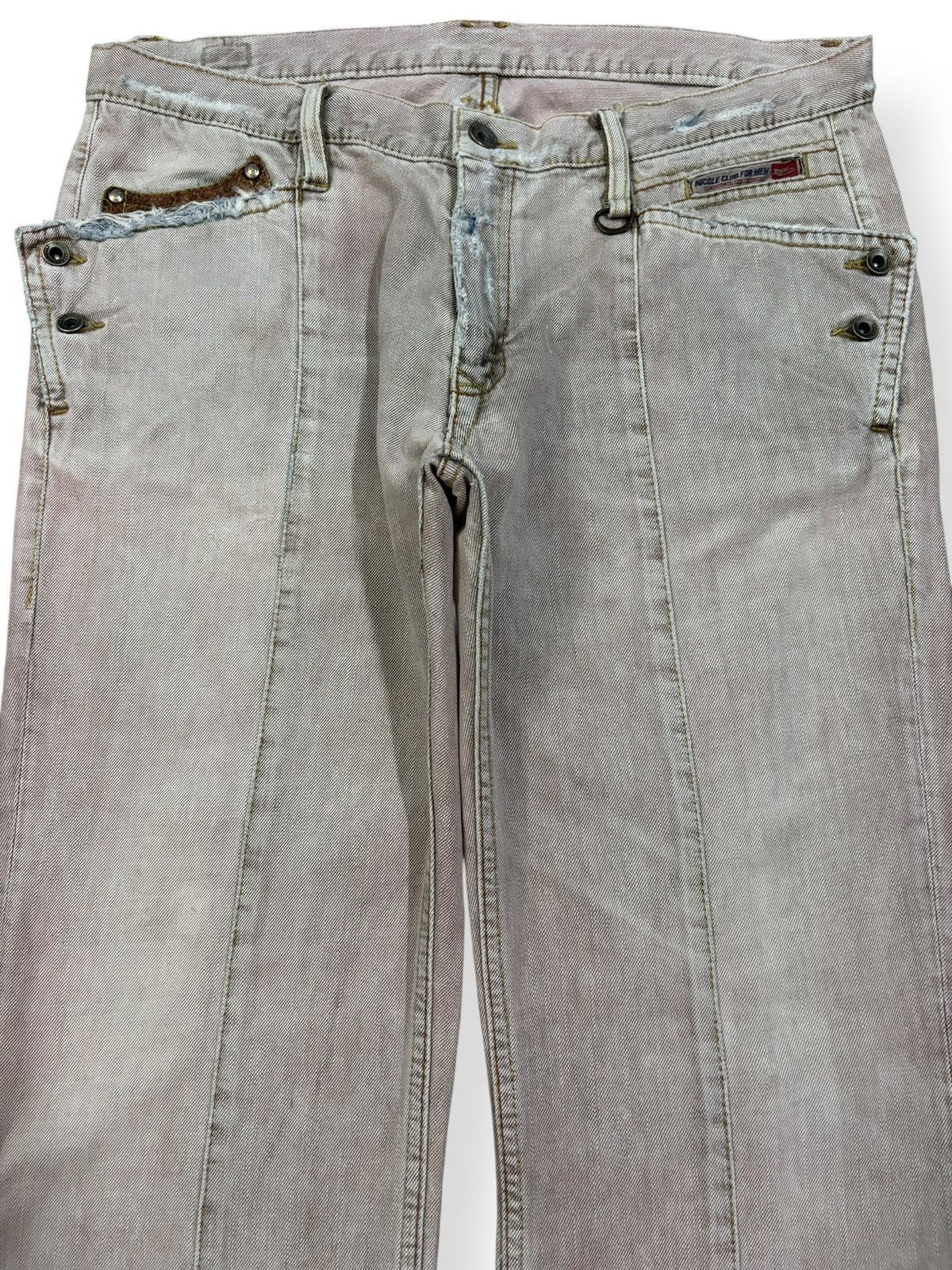 Tornado Mart Nicole Club Python Skin Bootcut Flare Distress Grunge Jeans Size US 33 - 3 Thumbnail