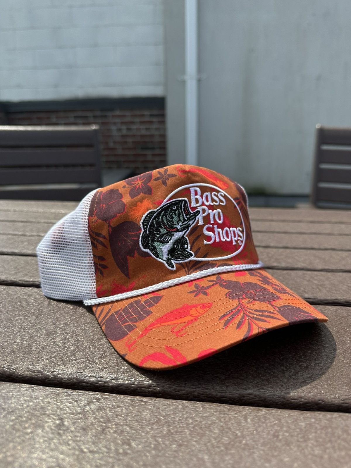 Bass Pro Shops “Orange Camo” Bass Pro Shops Trucker Hat Size ONE SIZE - 1 Thumbnail
