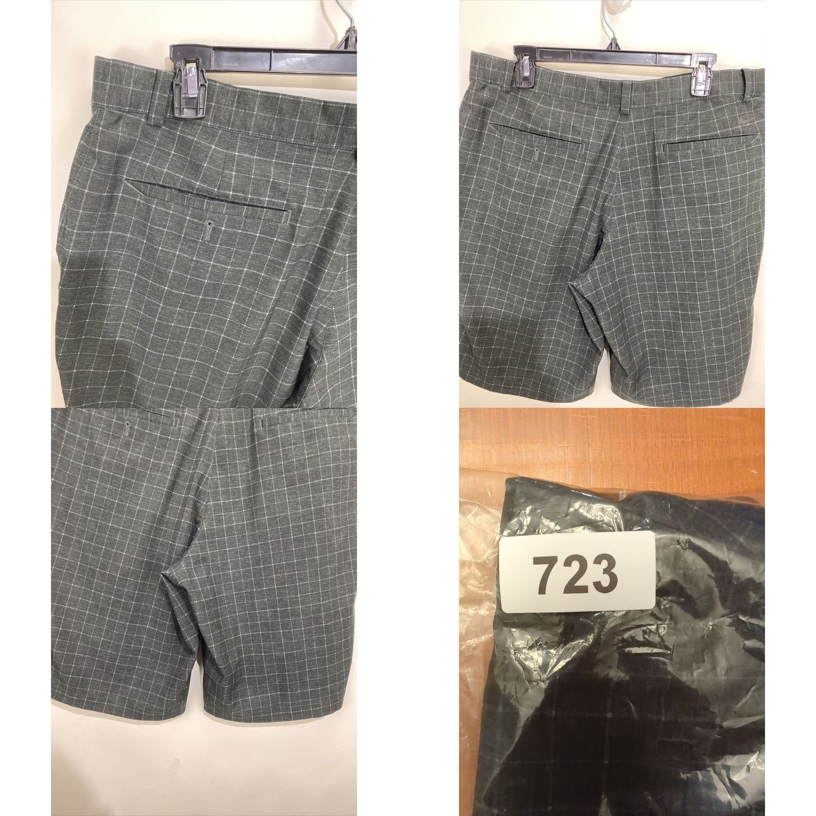Nike Nike Golf Shorts Dri-Fit Swoosh Gray Mens 36 Plaid Charcoal Zipper Pockets Easy Care Lightweight Modern Chino Casual Sports Outdoor 90s Theme? Size US 36 / EU 52 - 8 Thumbnail