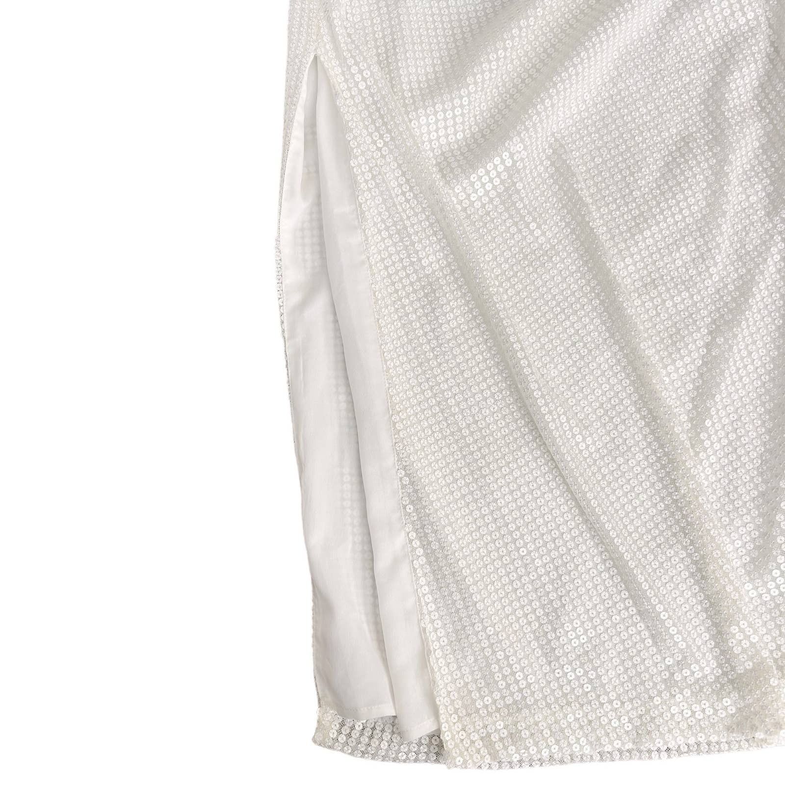 Other Michael Costello x Revolve White Sequin One Shoulder Dress M Size M / US 6-8 / IT 42-44 - 4 Thumbnail
