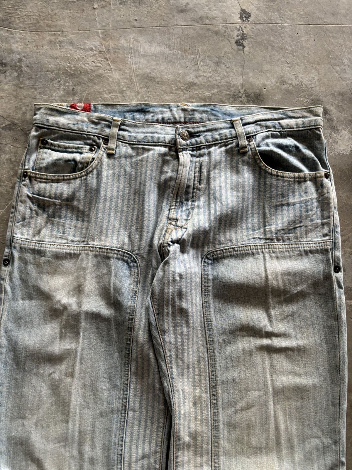 Japanese Brand BLUE WAY HICKORY STONE WASHED FADE JAPANESE HARAJUKU STYLE Size US 35 - 2 Thumbnail