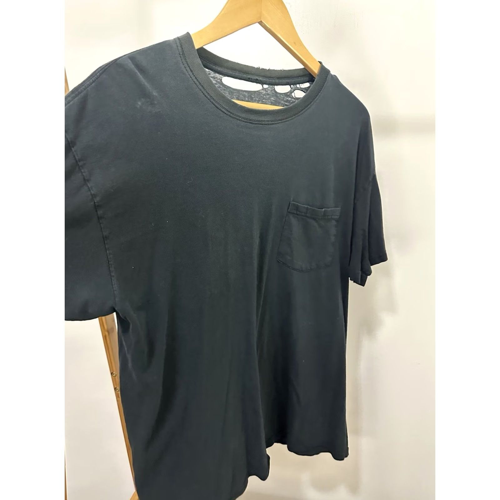 Vintage VTG Cotton T-Shirt XL Pocket Distressed Thrashed Worn Threadbare BOXY Grunge Size US XL / EU 56 / 4 - 7 Thumbnail