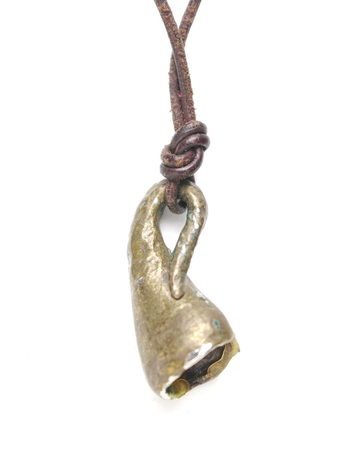 If Six Was Nine 1990S PRIMITIVE BRASS AMULET NECKLACE – TRIBAL RELIC JEWELRY Size ONE SIZE - 2 Thumbnail