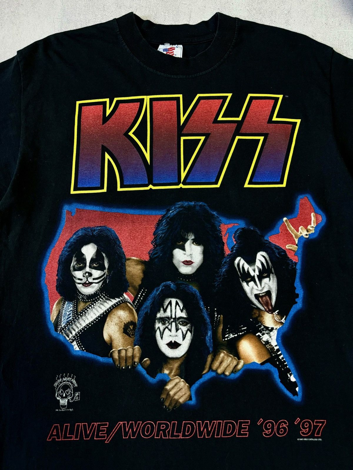 KISS VINTAGE KISS ALIVE TOUR 1996/1997 T SHIRT PROMO ROCK RULE Size US L / EU 52-54 / 3 - 6 Thumbnail