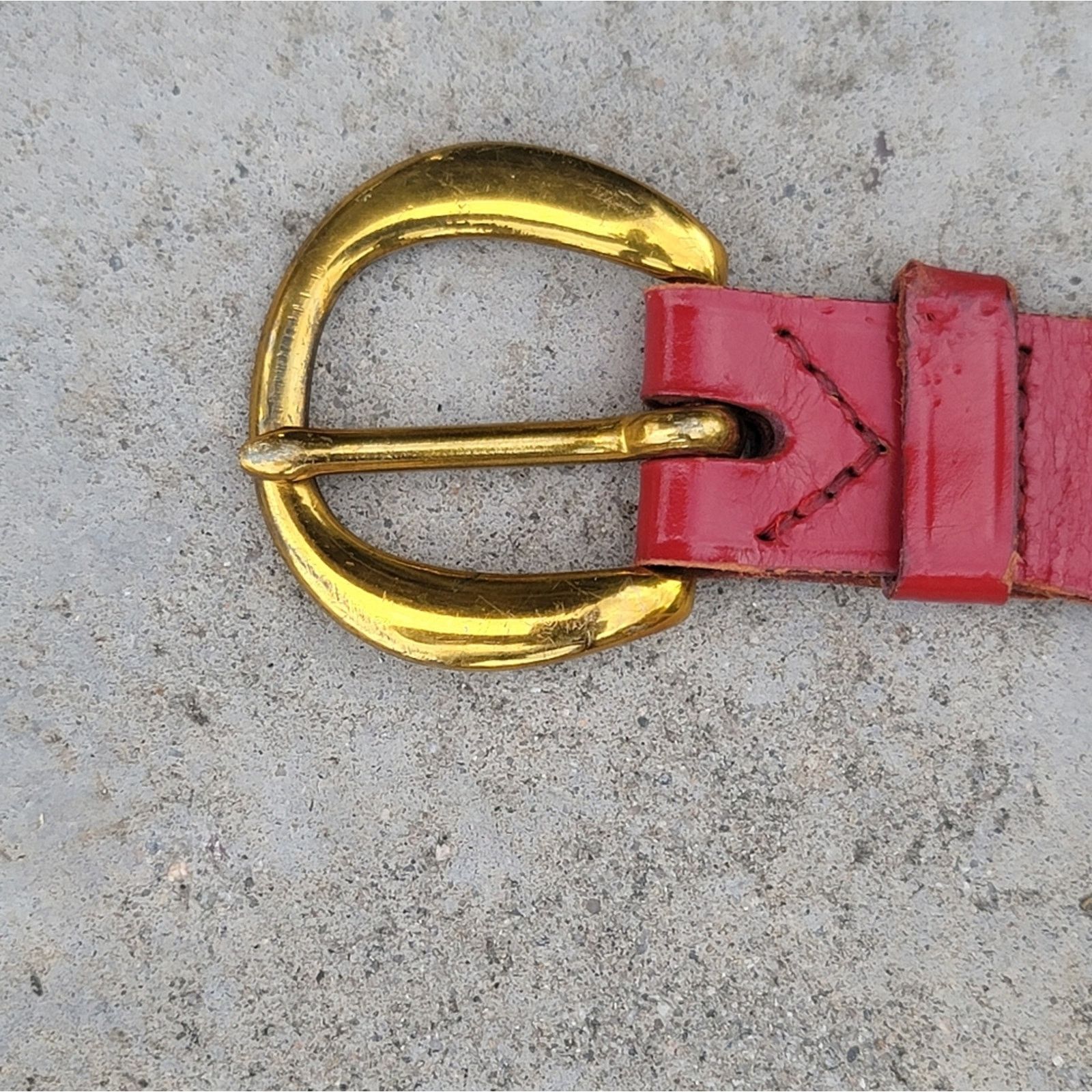 Handmade Vtg Handmade Leather Belt with Brass Victorian Lady Accents Size ONE SIZE - 4 Thumbnail
