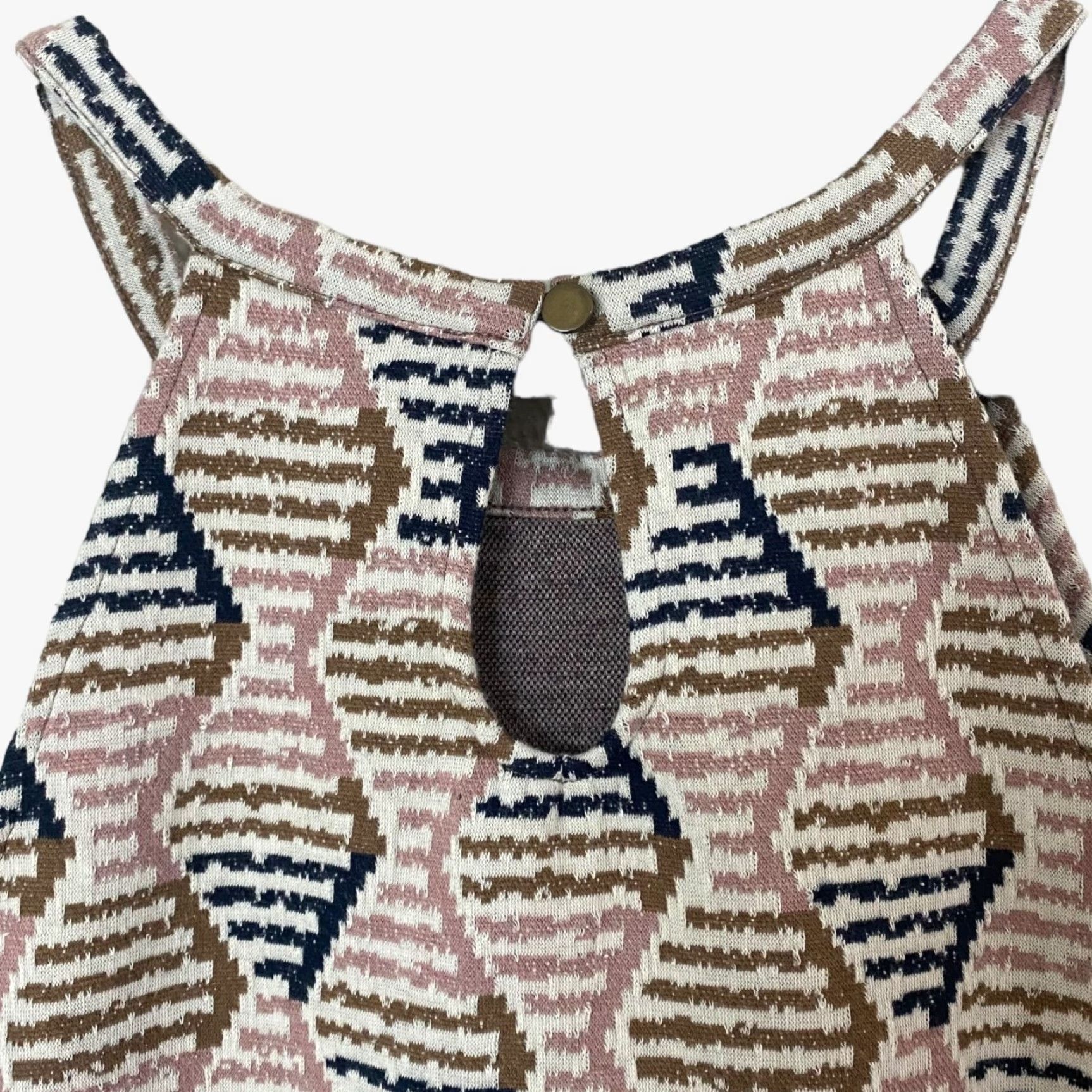 Anthropologie Anthropologie Lindsay Structured Halter Top Womens XL Pink Sleeveless Geometric Bohemian Tank Shirt Geometric Print Modern Fit Size XL / US 12-14 / IT 48-50 - 6 Thumbnail