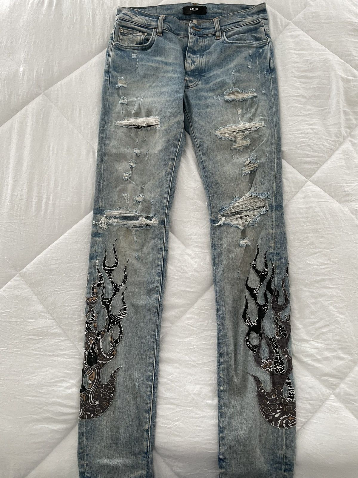 Amiri Amiri Bandana Flame Denims Size US 30 / EU 46 - 1 Thumbnail