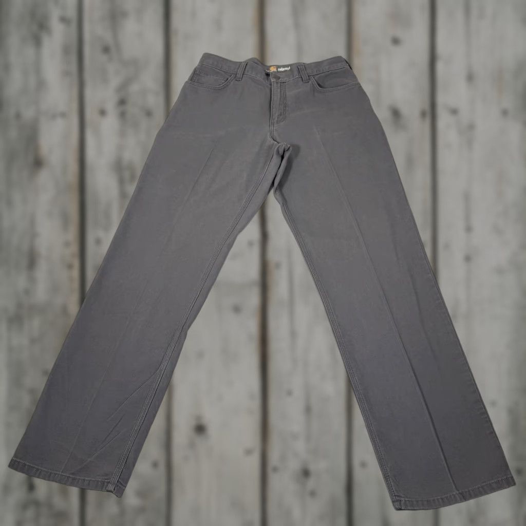 Carhartt Carhartt Pants Mens 34x34 Gray Canvas Carpenter Relaxed Fit Stretch Work Size US 34 / EU 50 - 1 Thumbnail