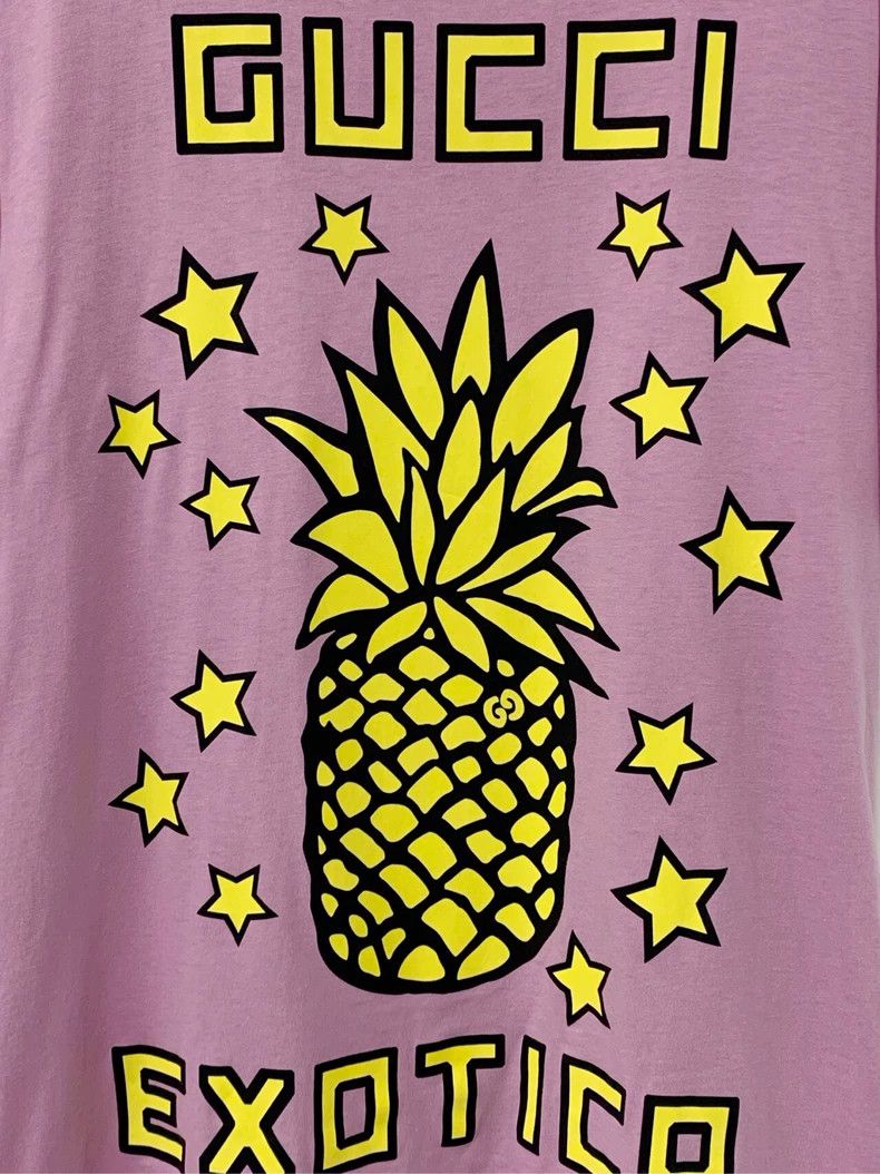 Gucci Gucci Pink pineapple print cotton round-neck short sleeves Size XXS / US 00 / IT 34 - 6 Thumbnail