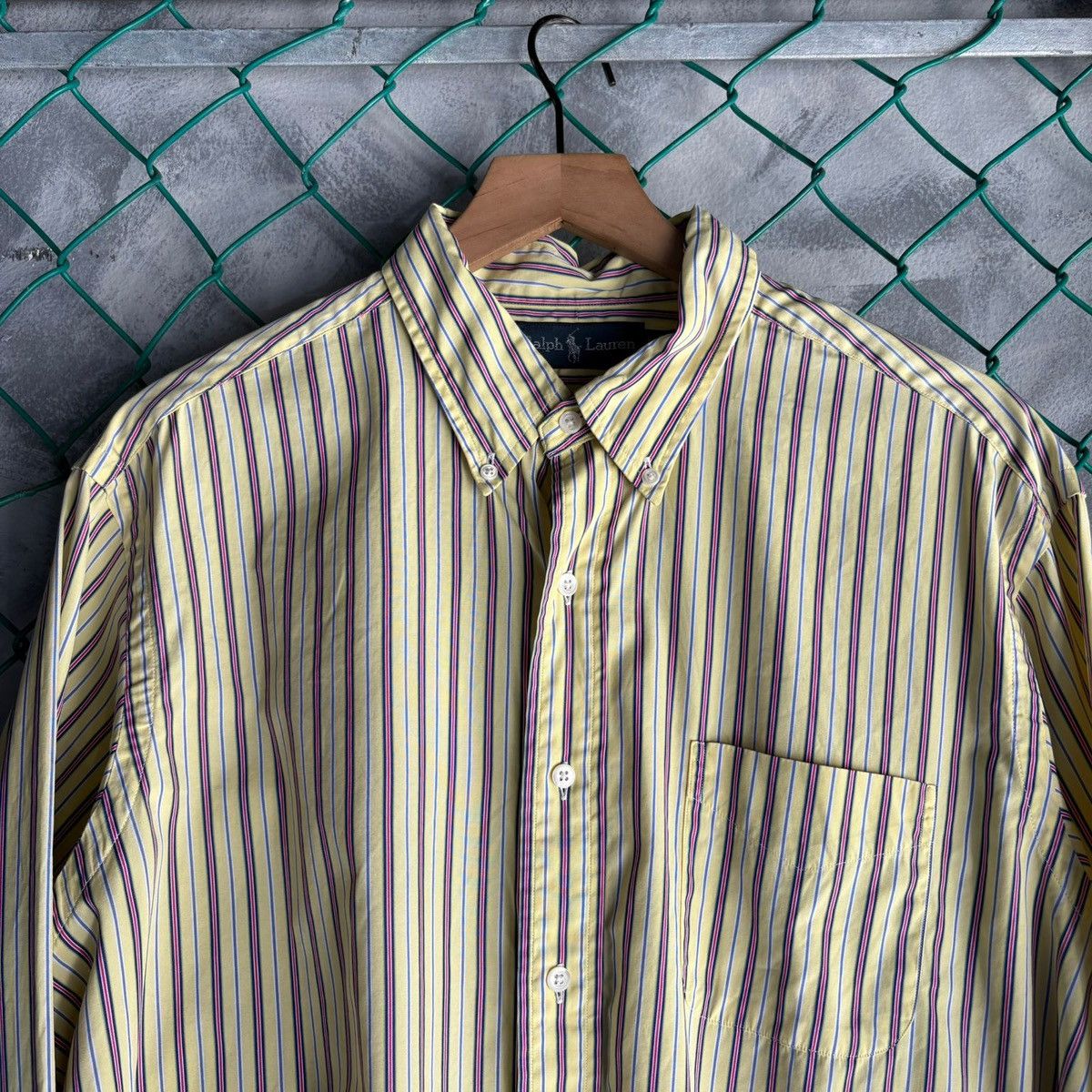 Polo Ralph Lauren Polo Ralph Lauren Button Down Shirt Yellow Striped Pocket Size US XL / EU 56 / 4 - 2 Thumbnail