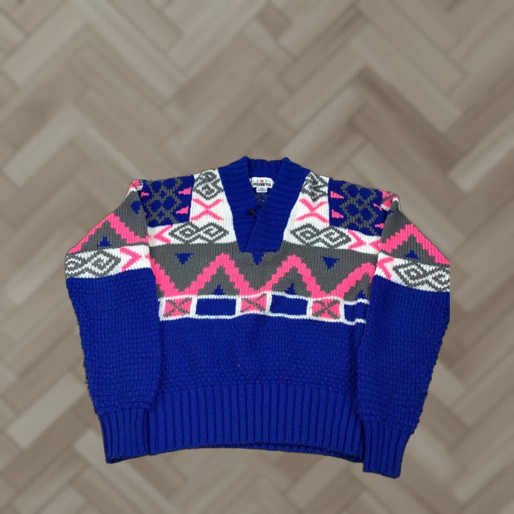 Obermeyer VTG Obermeyer Sport Sweater Small Blue Aztec Southwest #3836 Size US S / EU 44-46 / 1 - 1 Thumbnail