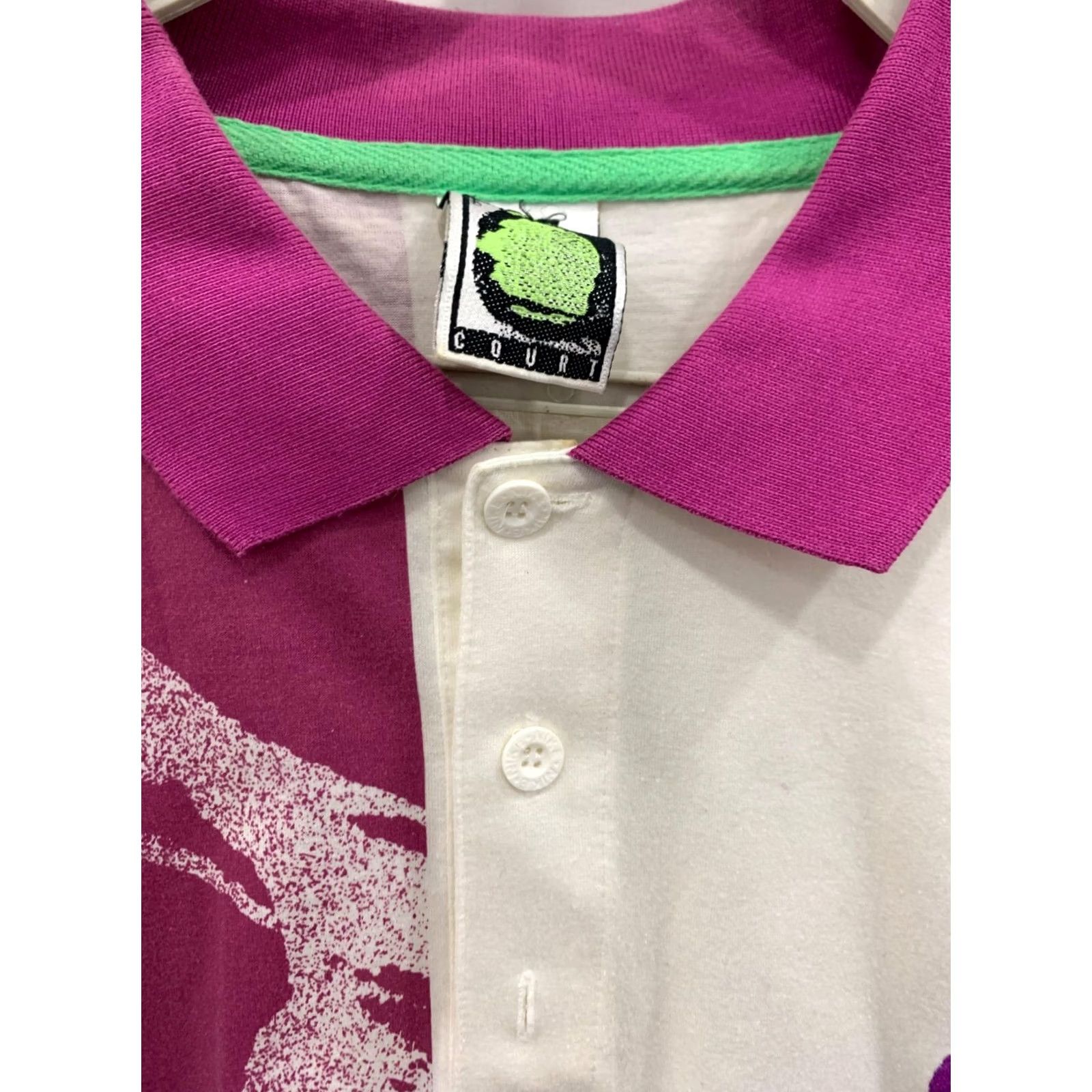Nike VINTAGE Nike Challenge Court Polo Shirt XL Mens 90s Agassi White Purple Teal Abstract #83 Size US XL / EU 56 / 4 - 5 Thumbnail