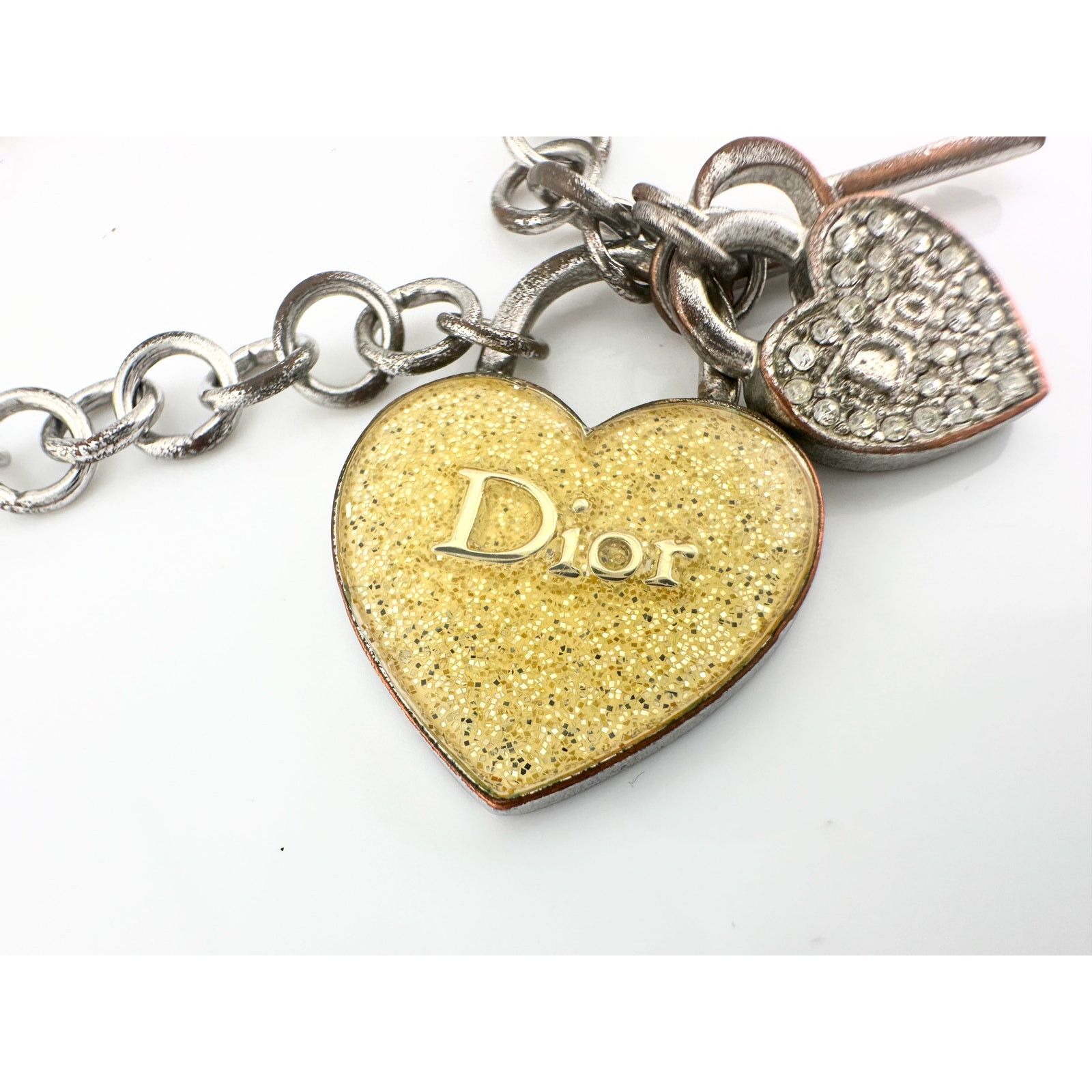 Dior Christian Dior Silver Hear and Key Charm Bracelet Size ONE SIZE - 9 Thumbnail