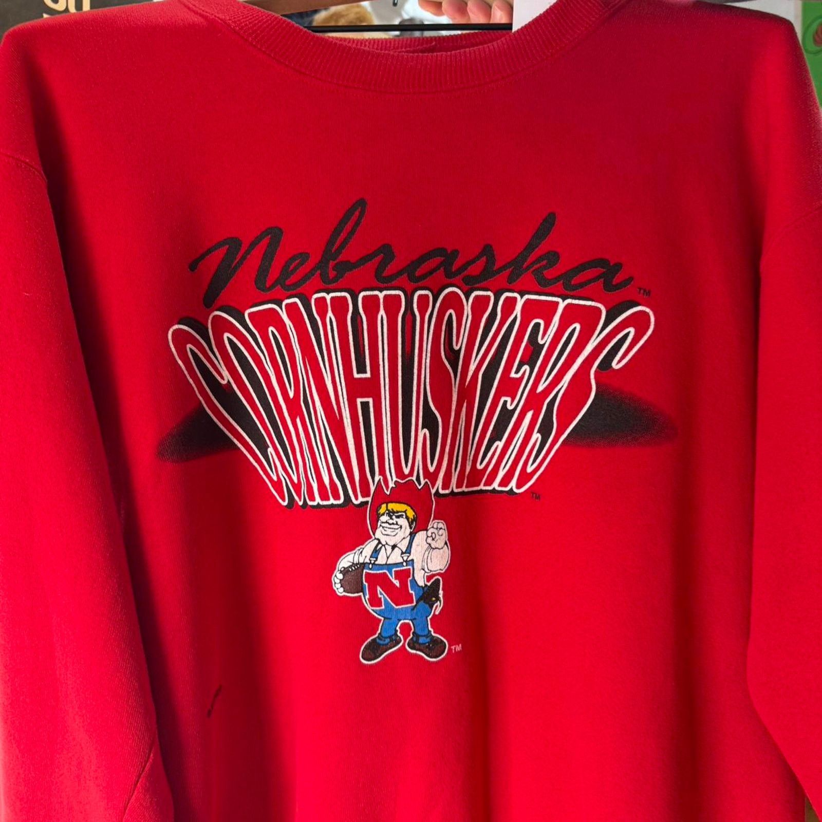 Vintage Vintage 90s Nebraska Huskers Herbie Cornhuskers Crewneck Size US L / EU 52-54 / 3 - 3 Thumbnail