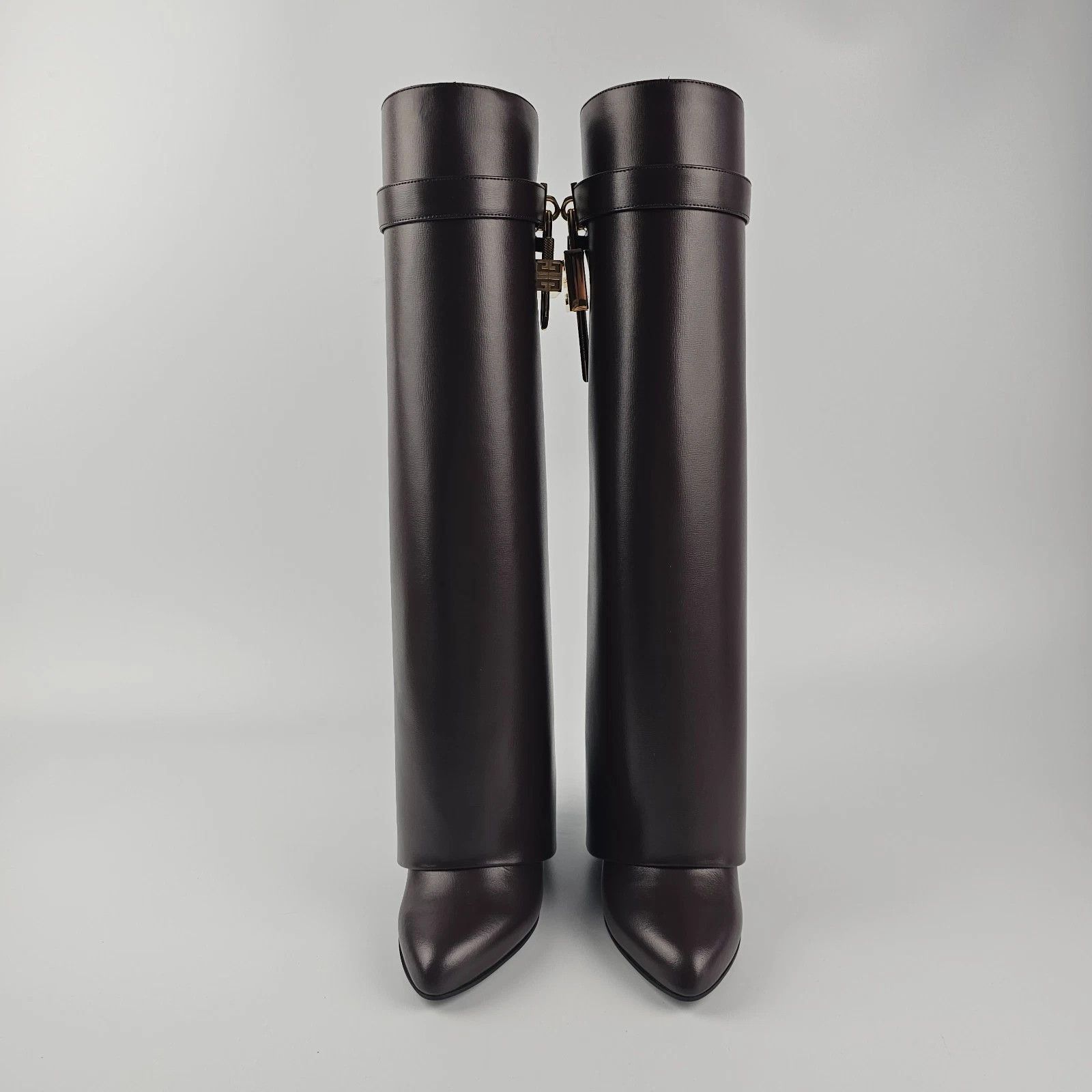 Givenchy GIVENCHY Shark Lock Brown Leather 90mm Boots New Size US 7 / IT 37 - 5 Thumbnail
