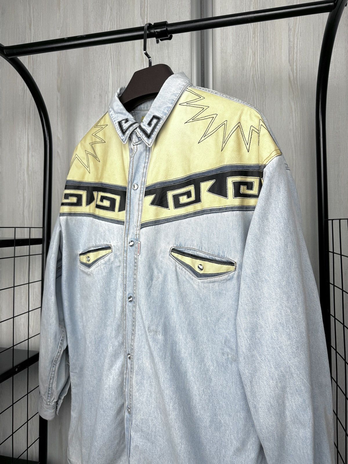 Other Vintage 90s Shooter Denim Western Native Cowboy Rodeo Shirt Size US XL / EU 56 / 4 - 4 Thumbnail