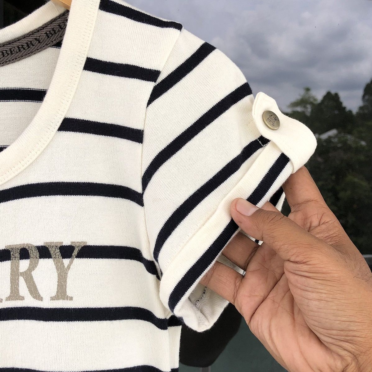 Burberry Burberry London Blue Label Big Logo Striped Cotton Dress Size S / US 4 / IT 40 - 4 Thumbnail