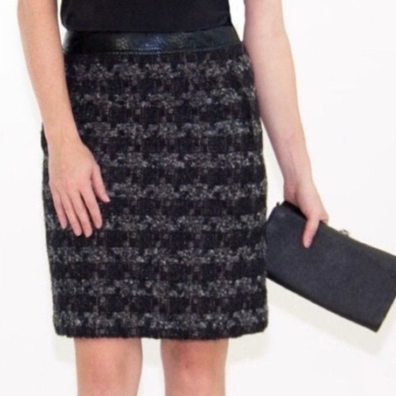 Tory Burch Tory Burch Pencil Skirt sz 10 Leather Trimmed Skirt Size 32" / US 10 / IT 46 - 1 Thumbnail