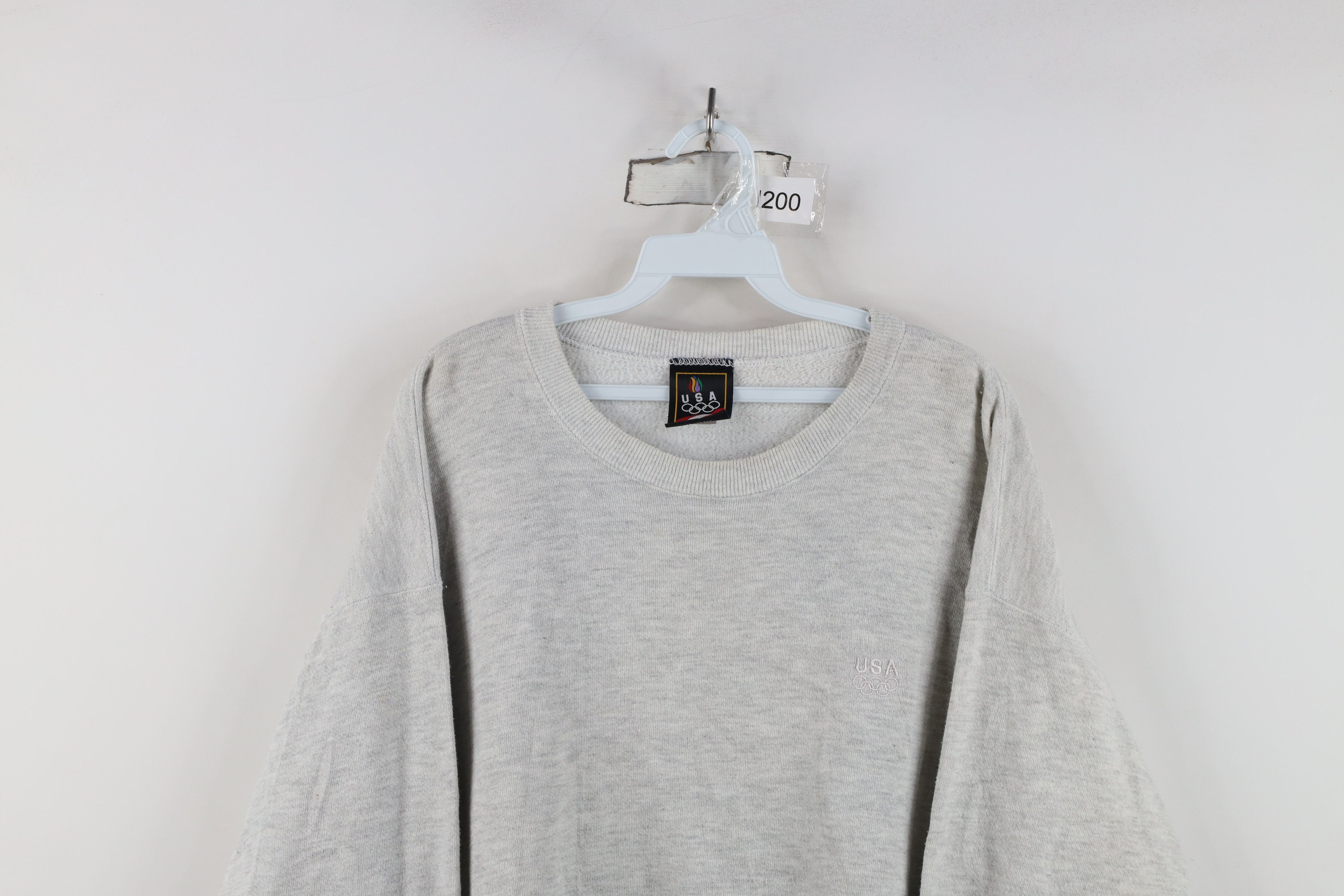 Vintage Vintage 90s USA Olympics Crewneck Sweatshirt Gray USA Size US L / EU 52-54 / 3 - 2 Thumbnail