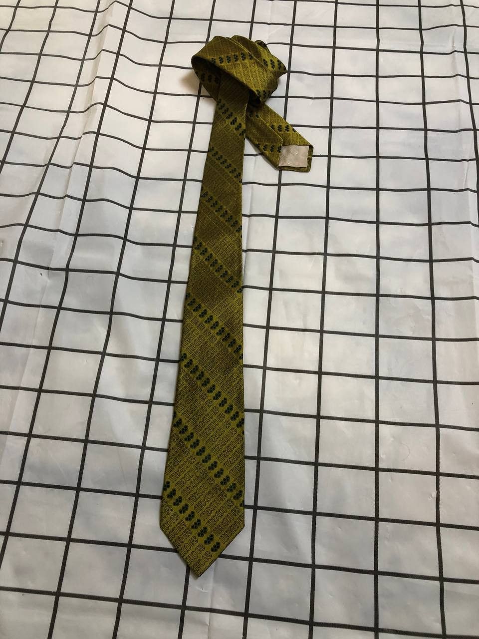 Christian Dior Monsieur CHRISTIAN DIOR Mens Tie Gold Blue Monogram Size ONE SIZE - 1 Thumbnail