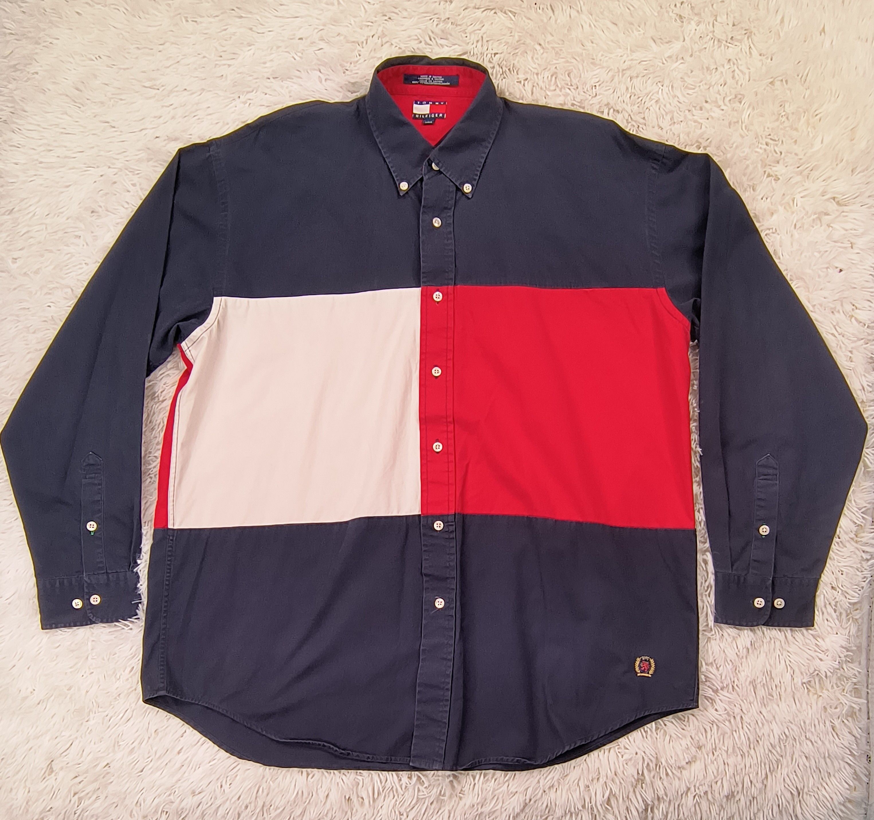 Tommy Hilfiger Vintage Tommy Hilfiger big flag 90s button up LS shirt Size US L / EU 52-54 / 3 - 2 Thumbnail