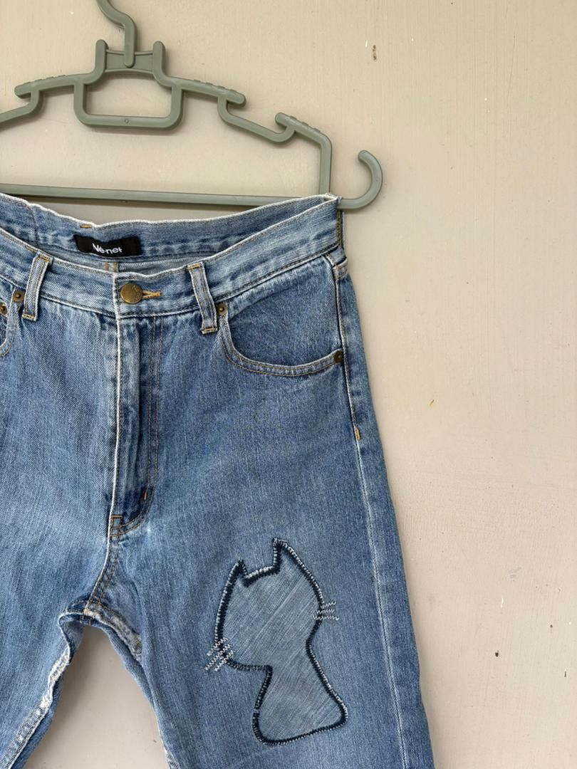 Issey Miyake VTG Issey Miyake Ne Net Denim Pant Cat PatchWork Design Size US 36 / EU 52 - 4 Thumbnail