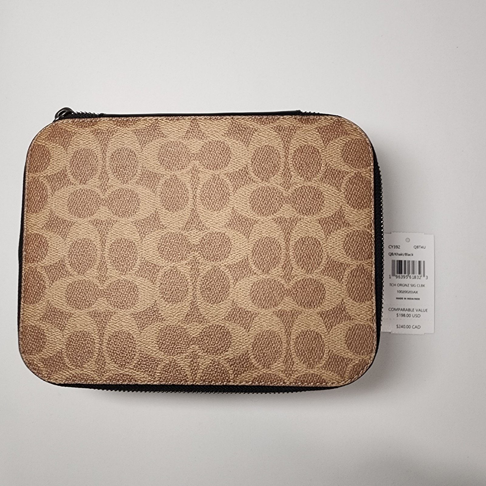 Coach Coach CY392 Tech Organizer Colorblock Signature Khaki Black Size ONE SIZE - 1 Thumbnail