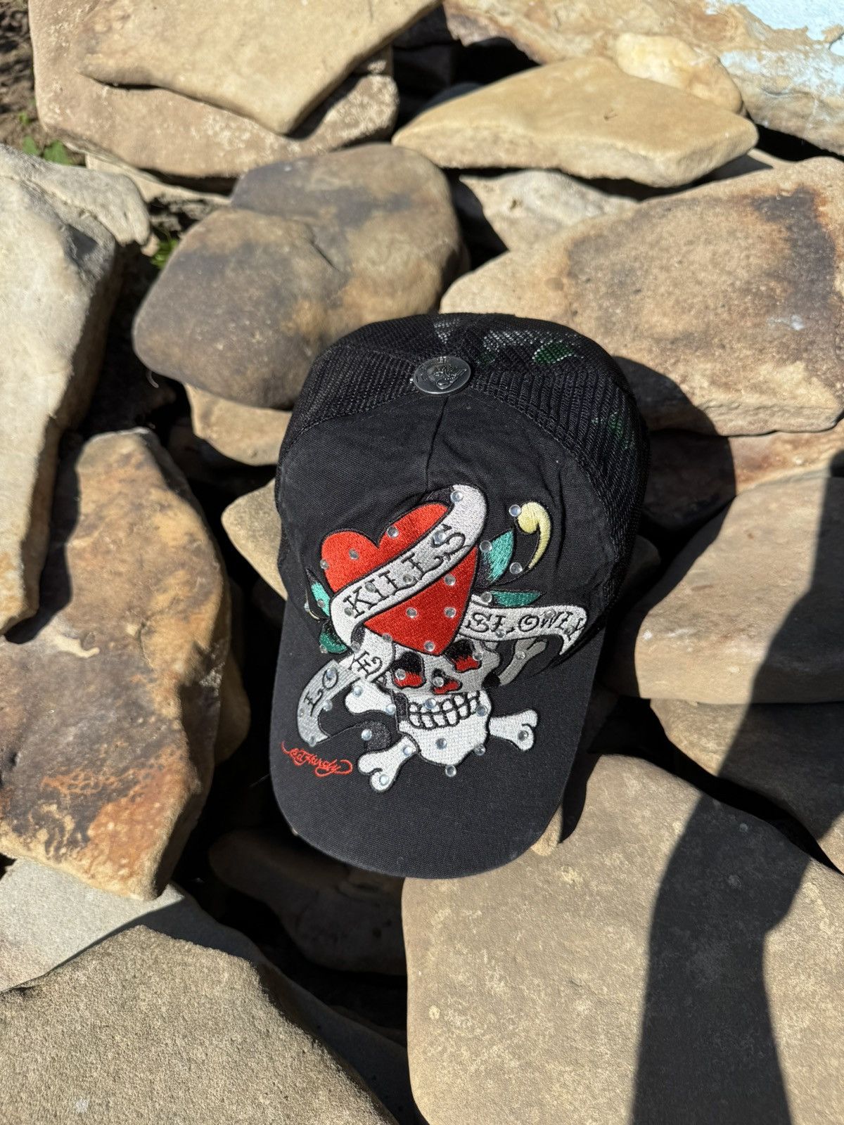 Ed Hardy Vintage Ed Hardy Disrtessed Y2k Hat Size ONE SIZE - 3 Thumbnail