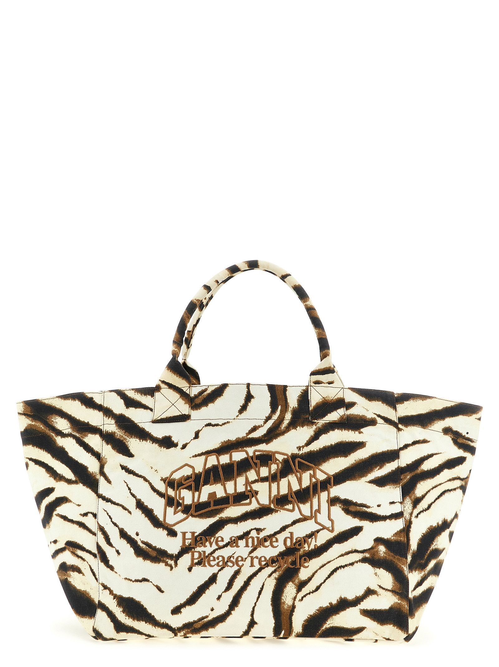 Ganni 'Xxl Zebra' Shopping Bag Size ONE SIZE - 1 Thumbnail