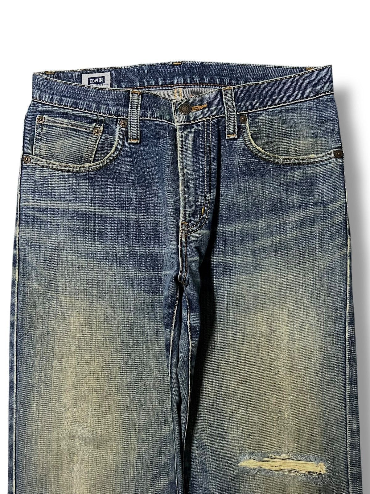 Edwin Vintage Edwin 403 Japan - Faded Mud Wash Straight Leg Jeans Size US 31 - 4 Thumbnail