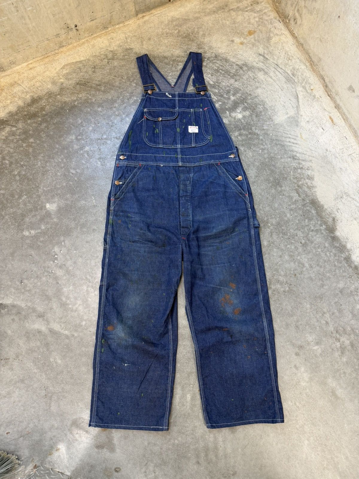 Vintage 50s 60s Big Mac Denim Overalls Paint Splatter Size US 36 / EU 52 - 2 Thumbnail