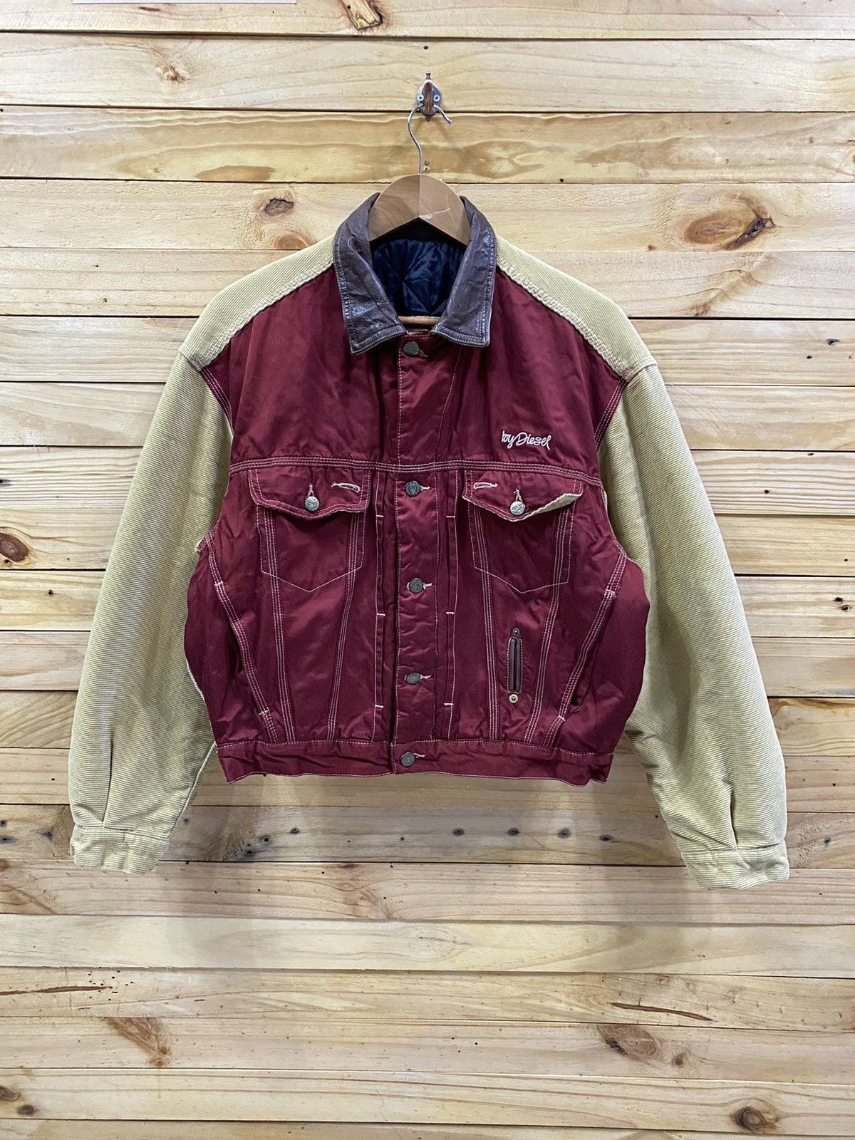 Designer × Diesel × Rockstar Games Vintage DIESEL BOWLING nylon/corduroy trucker jacket Size US M / EU 48-50 / 2 - 1 Thumbnail