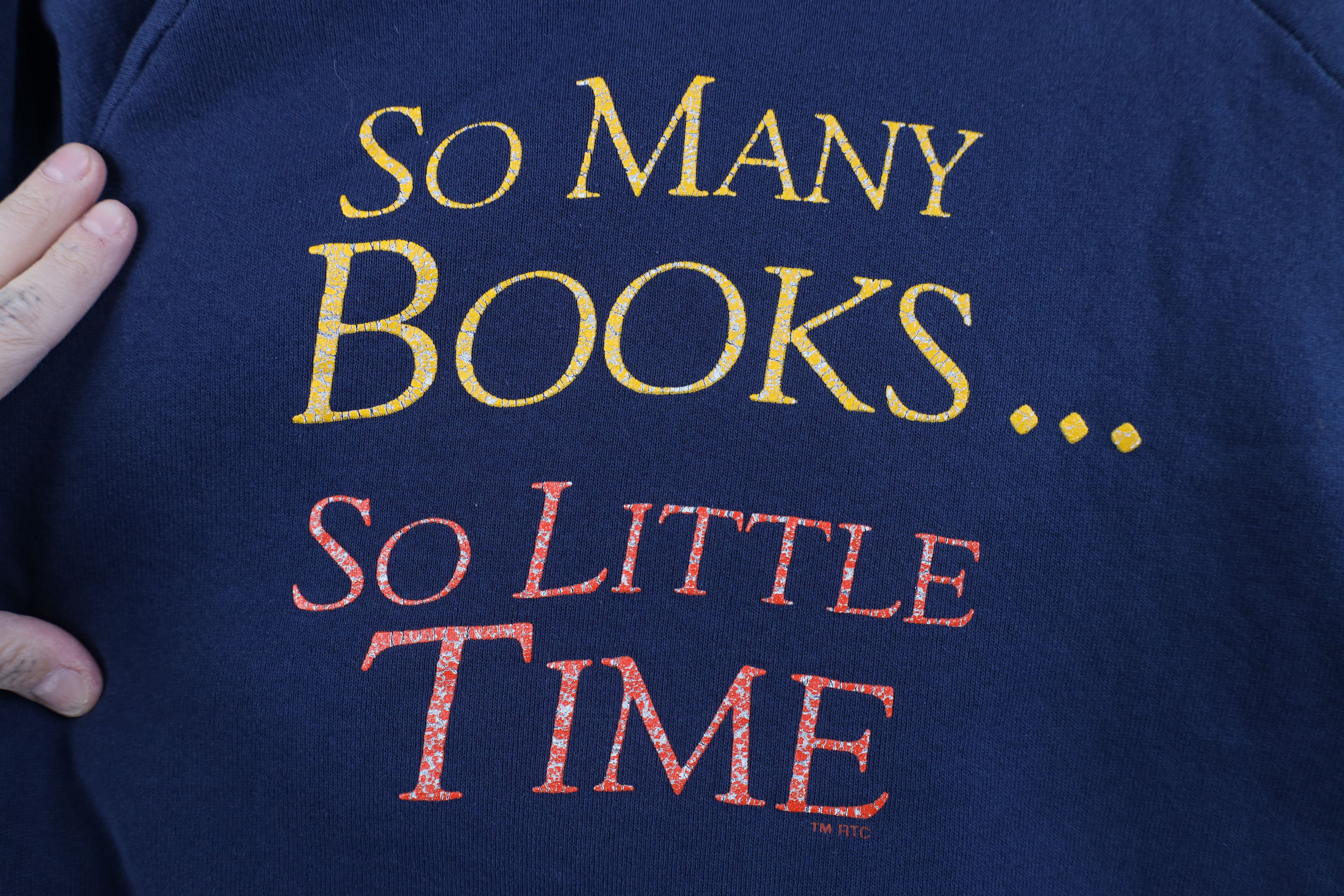 Vintage Vintage 90s Streetwear Books So Little Time Sweatshirt USA Size US XL / EU 56 / 4 - 4 Thumbnail