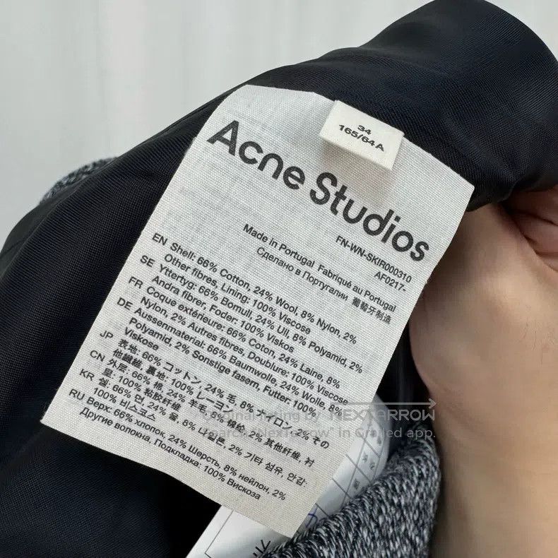Acne Studios Acne Studios Blue-Grey Wool Zipper Irregular Skirt Size 42" / US 20 - 6 Thumbnail